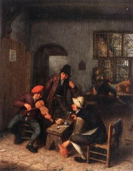 阿德裡安 敭斯 範 奧斯塔德 Interior of a Tavern with Violin Player